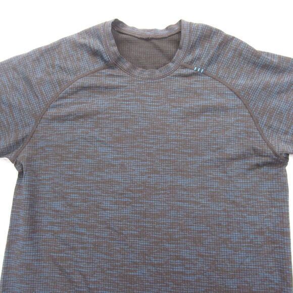 Lululeon Get Sweaty Shirt Womens Medium Blue Black Short Sleeve‎ Get Outside - Picture 5 of 11